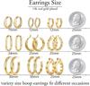 Yesteel 9 Pairs Gold Hoop Earrings for Women,Gold Plated Chunky Hoop Earrings Set for Women Hypoallergenic Thick Lightweight Earring for Womens