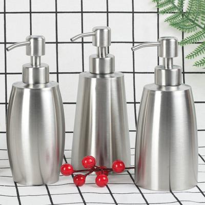 350/400ML Stainless Steel Refillable Soap Dispenser Portable Leak Proof Reusable Multifunctional Lotion Shampoo Mouthwash Cosmetic Refillable Bottle