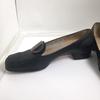 Salvatore Ferragamo Low Heel Square Toe Pumps 5C Calfskin Black Women Used