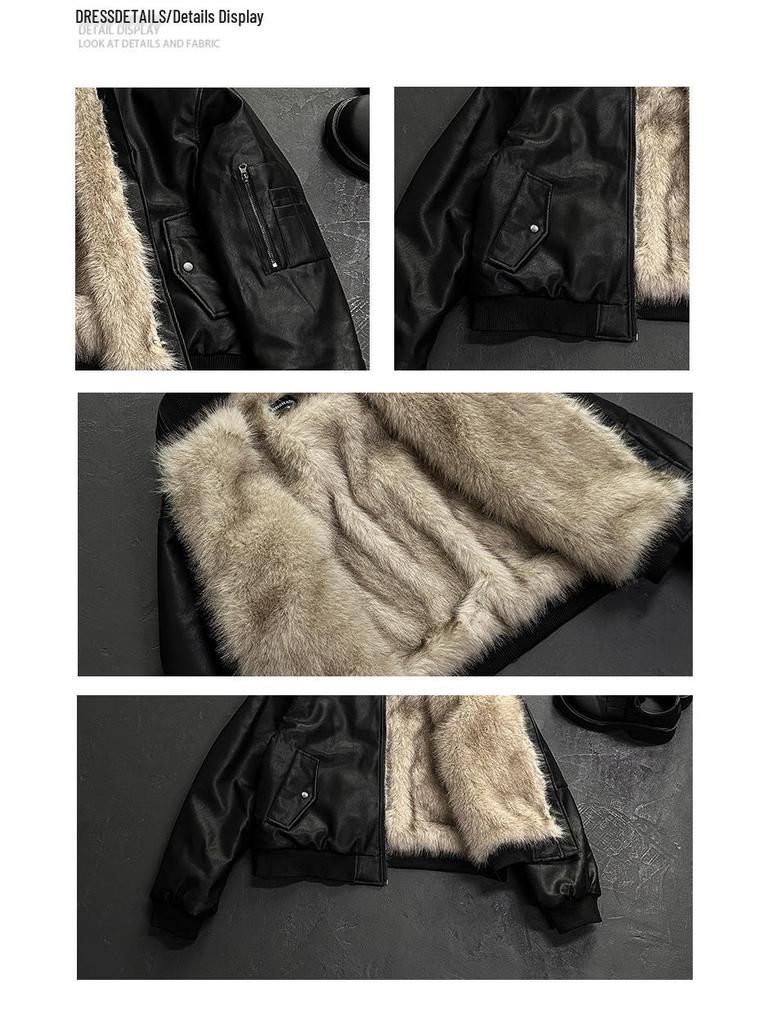 Men's Retro Pilot Leather Jacket: Mountain Eagle Cotton Winter Parka