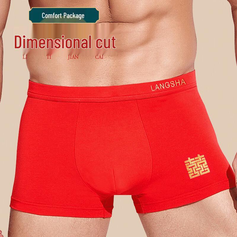 Langsha Women's Red Cotton Briefs & Socks Set