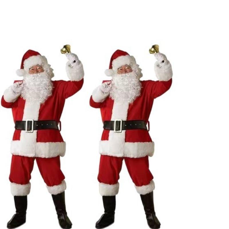 New Santa Claus clothes enlarged and thickened Christmas costumes Christmas costumes Holiday classic performance clothes