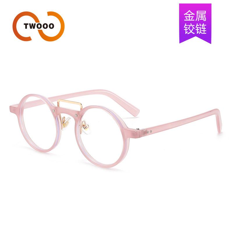 Two circles, fashionable small round frame, retro sweet and cool sunglasses, European and American design sense, double beam trendy sunglasses T
