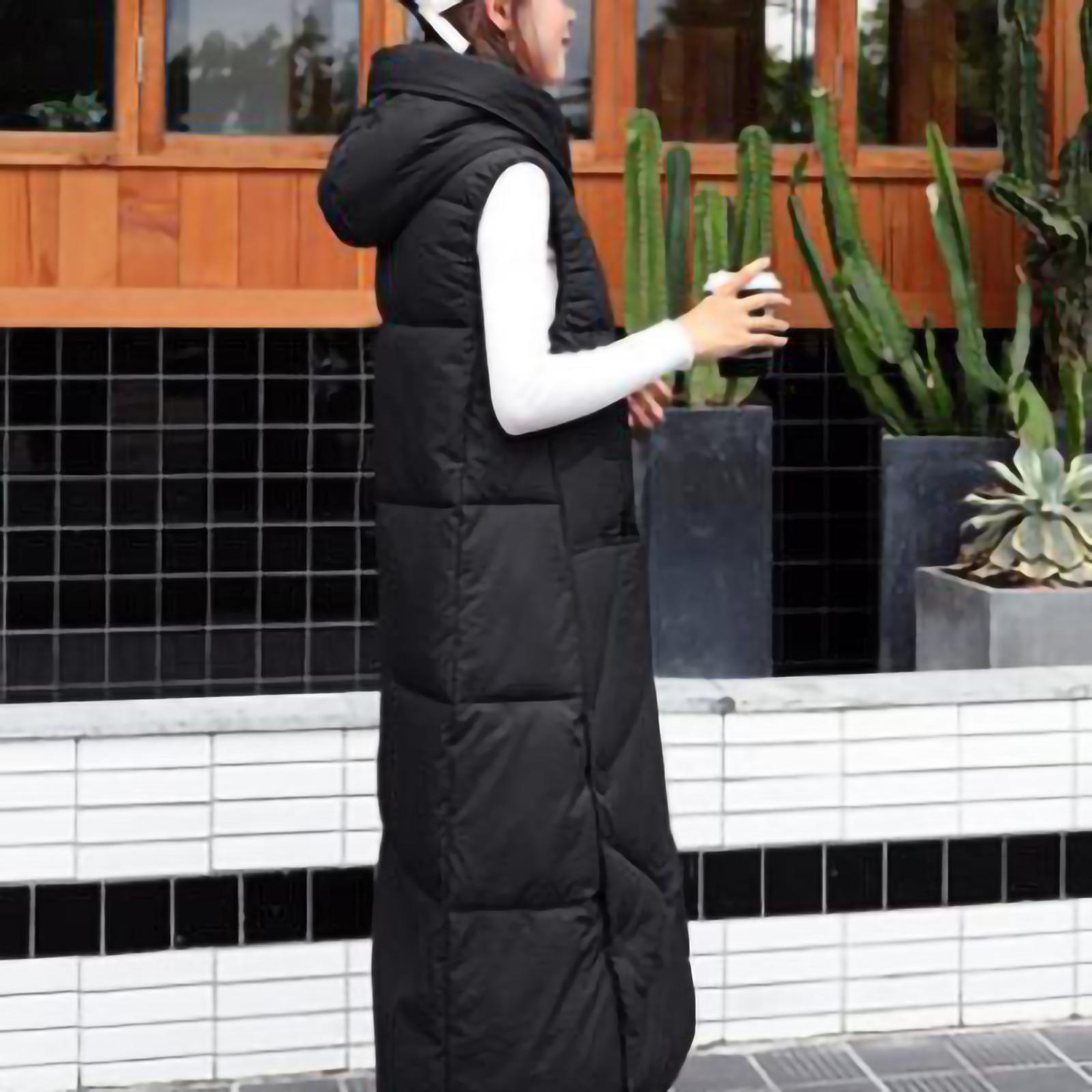 Зимняя модная женская удлиненная и утолщенная пуховая хлопковая куртка средней длины — фото 10