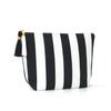 Corduroy Striped Storage Bag With Zipper For Travel And Daily Use