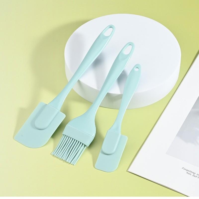 

3pcs Mixer Oil Brush Kitchen Baking Tool Silicone Spatula Non Stick 3Pcs Cream Scraper DIY Bread Cake Butter Spatula синий