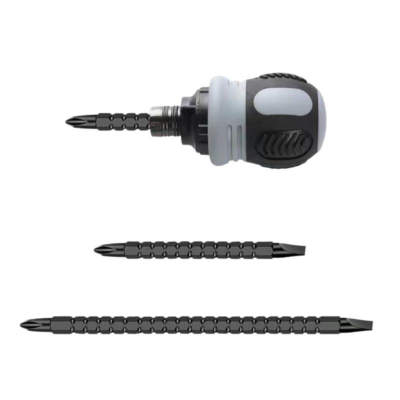 New Ratchet Screwdriver Set Dual-Purpose Short Shaped Radish Head Screwdriver High Hardness Labor-Saving Screwdriver DIY Tools