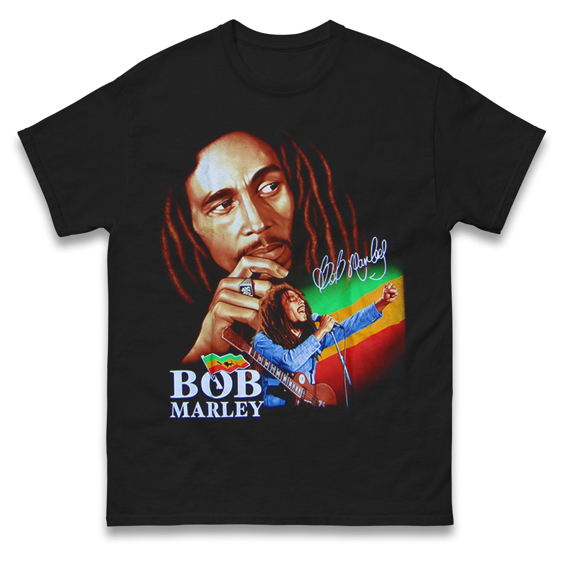 Bob Marley Lion flag T Shirt Tshirt Mens Womens Unisex Tops Tees 2XL