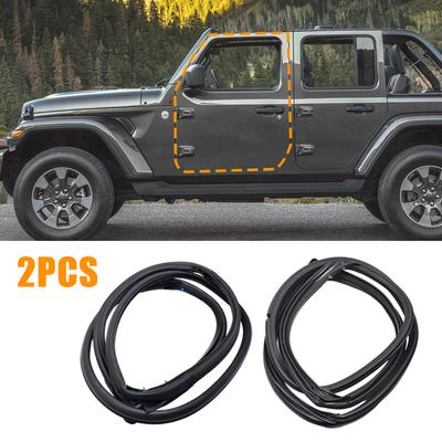 2Pcs Front Door Weatherstrip Seal Waterproof Windproof Rubber Strip 55395274AW for Jeep Wrangler JK 2007-2018 Car Accessories
