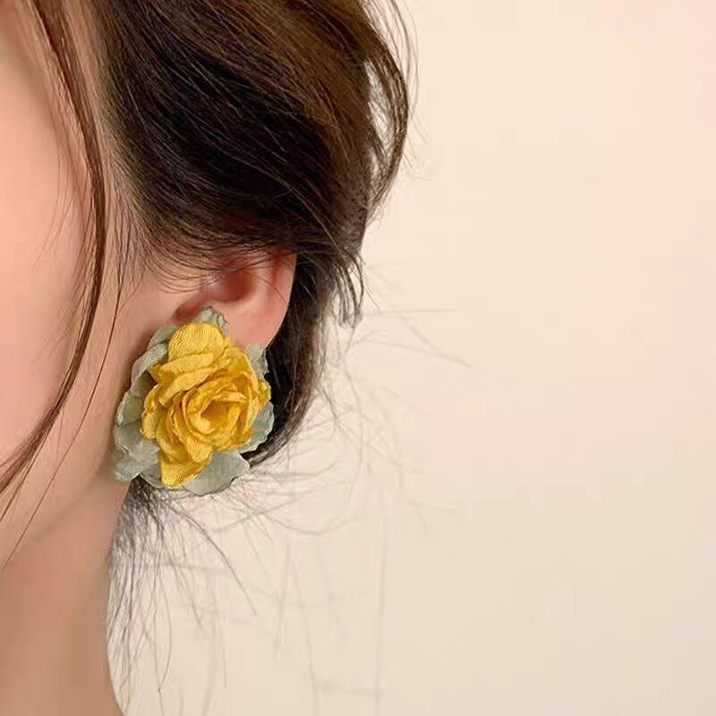 Cercei Ciucuri Floare Golă Acul de Argint Modă Personalitate Vânt Rece Cercei Lungi Temperament Cercei Avansați