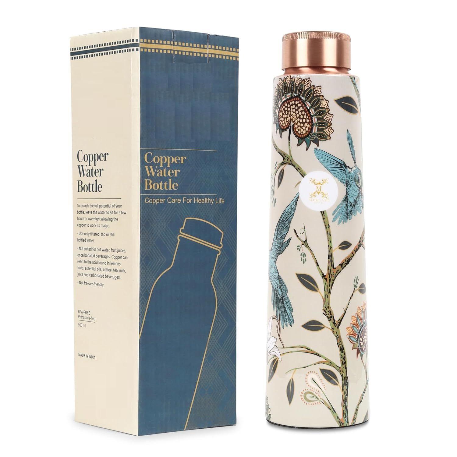 

Бутылка для воды из 100% чистой меди | Герметичная, прочная и устойчивая к ржавчине | Нетоксичные и не содержащие BPA бутылки | Экологичная бутылка для воды (900 мл)