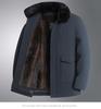 Men's Plus Size Business Casual Fleece-Lined Jacket with Detachable Fur Collar - 2025 Winter Collection