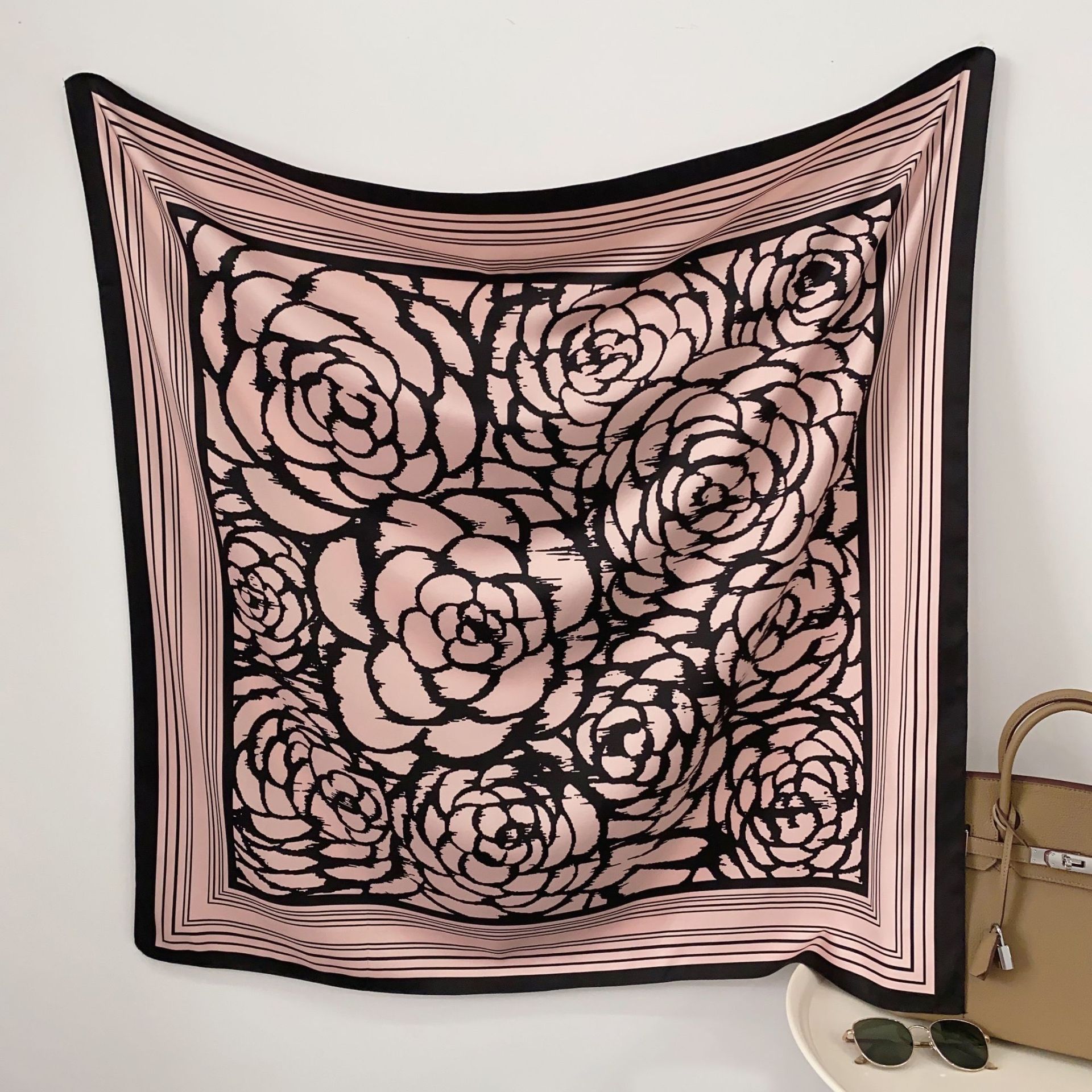 

90 см квадратный большой квадратный шарф Four Seasons, роскошная декоративная рубашка, профессиональный платок, повязка на голову, солнцезащитный платок 90*90cm