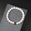 Braccialetti in Pietra Naturale di Alta Qualità Coppia Perline Distanza Pietra di Roccia Lavica Nera Bianco Elasticizzato Ciondolo Braccialetto a Filo Uomo Gioielli
