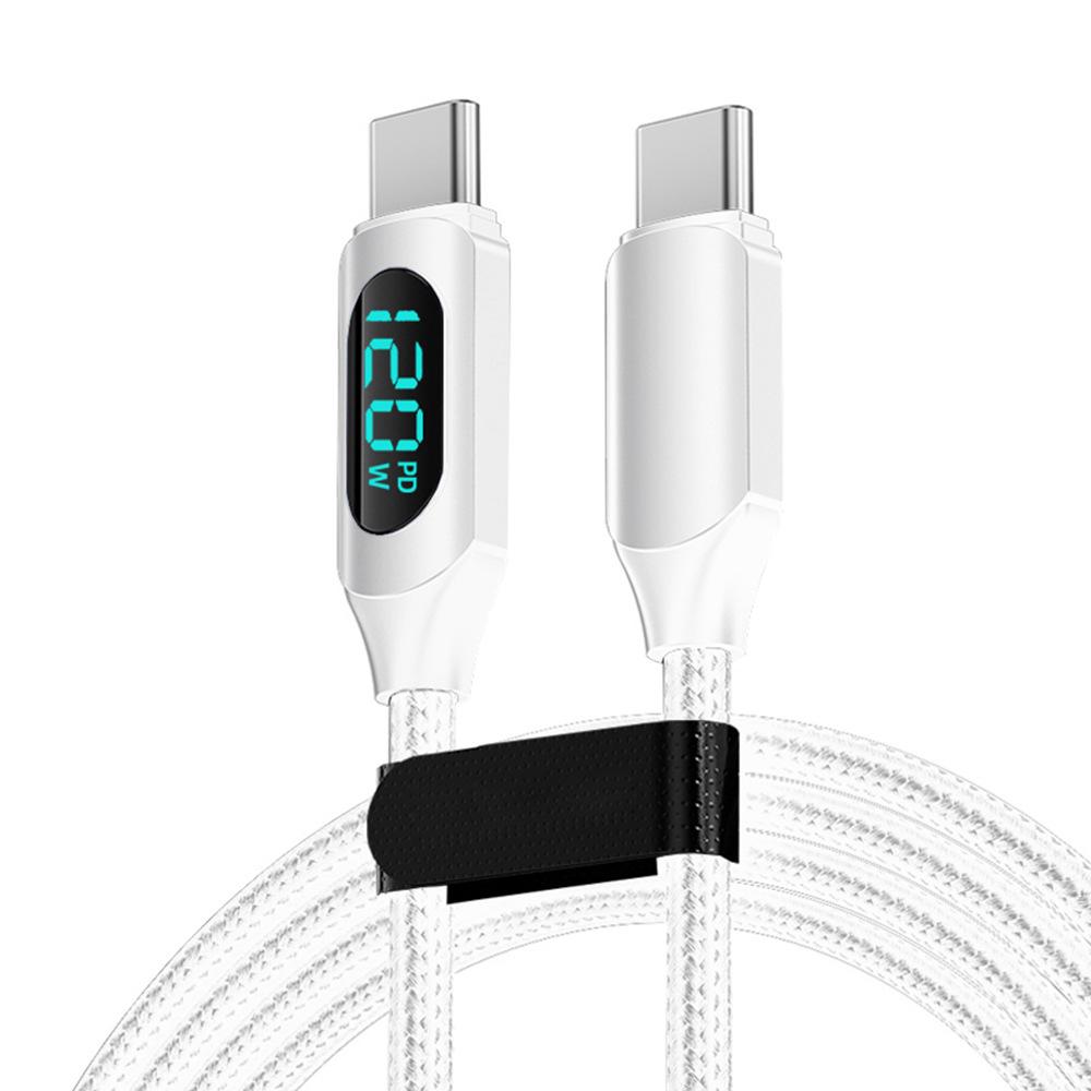 Dual Type-C 120W Fast Charging Cable for Apple 15/16 and Huawei Laptops (6A)