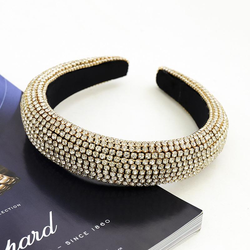 Baroque Rhinestone Ethnic Headband: European & American Style, Handmade Full Diamond Chain