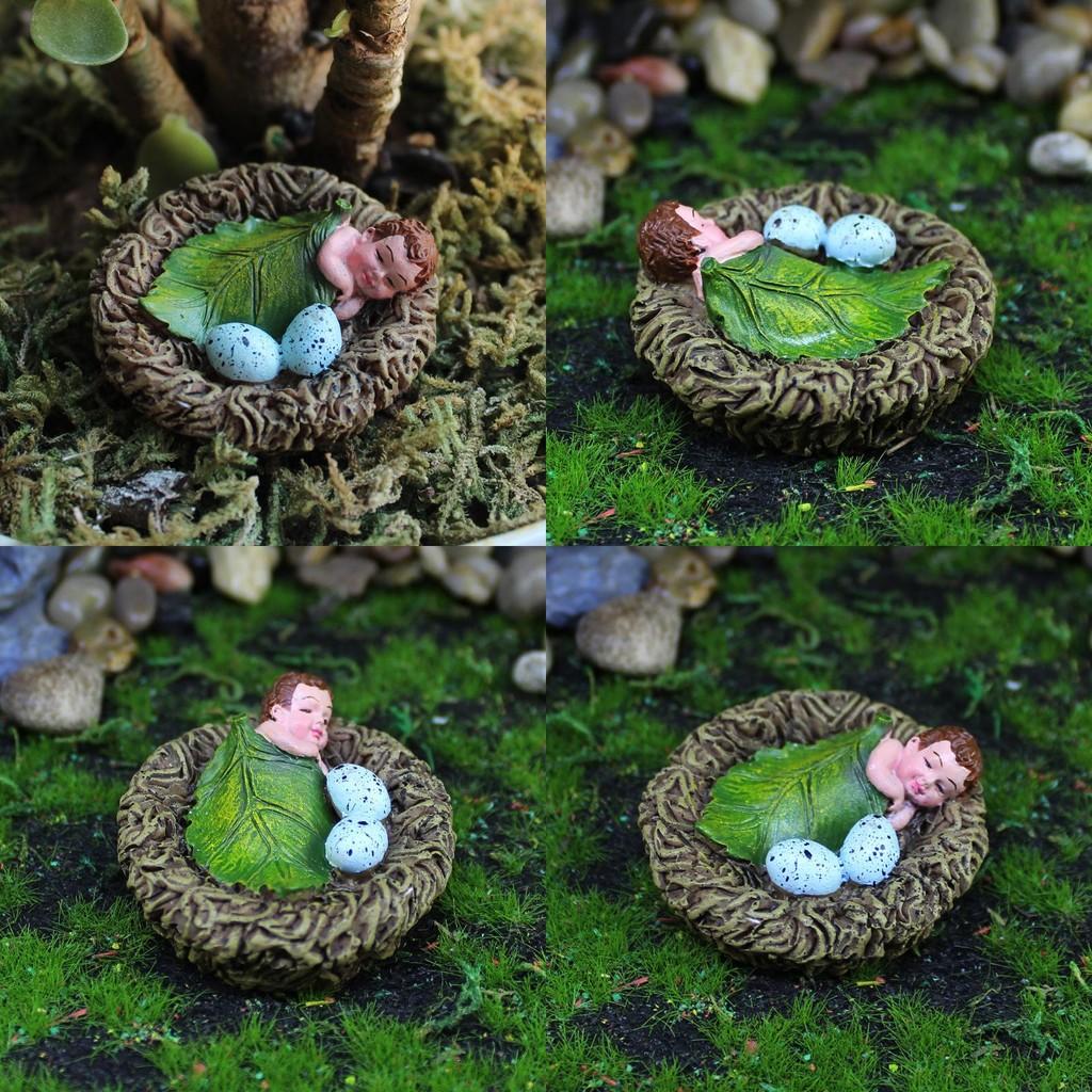 Baby Simuliertes Vogelnest Harzmodell Dekor Tischfigur Mikrolandschaft