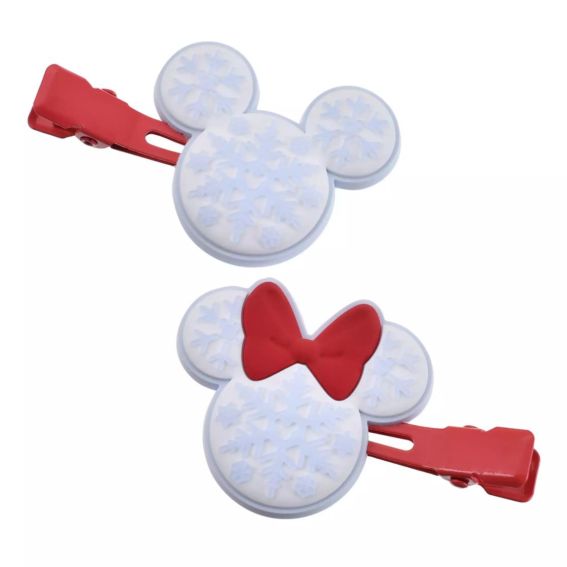 

Disney Mickey & Minnie Hair Clip Set Snowflake Japan NEW Disney Store