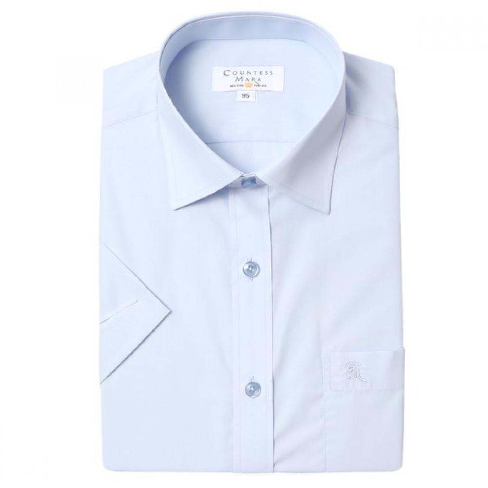 Countess Mara Blue Cotton Blend Short Sleeve Shirt Cdcw2b1217bo 095