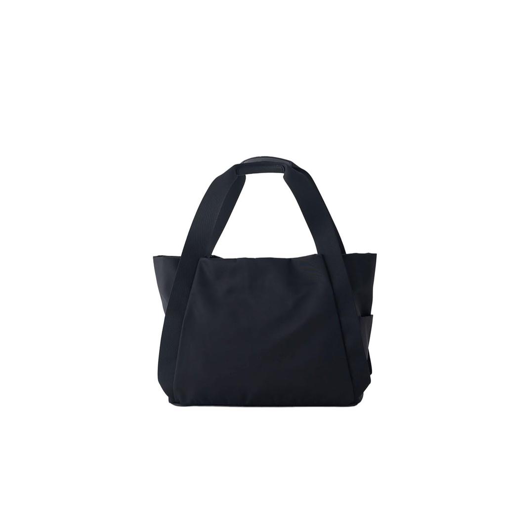 Lacuo Minimal Nylon Tote Black Bag, Large, (N)