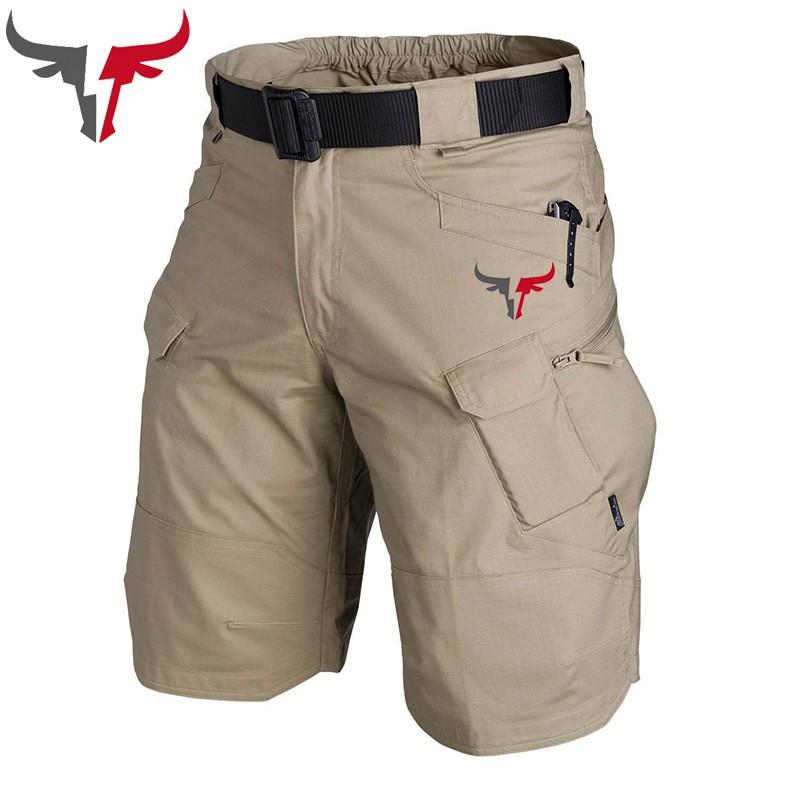 Men American Slim-fit Tactical Pants Outdoor Workwear Shorts Summer Training Uniform Shorts Without Belt S