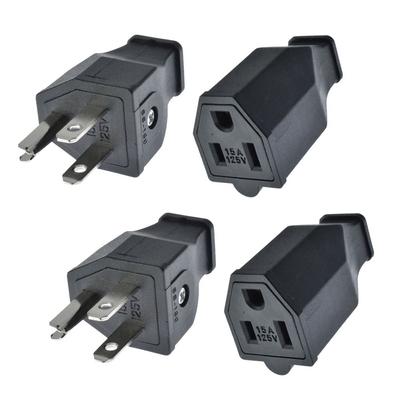 15A 125V Replacement Plug Male and Female Grounding Plug Extension Cord Ends Most Home Daily Uses