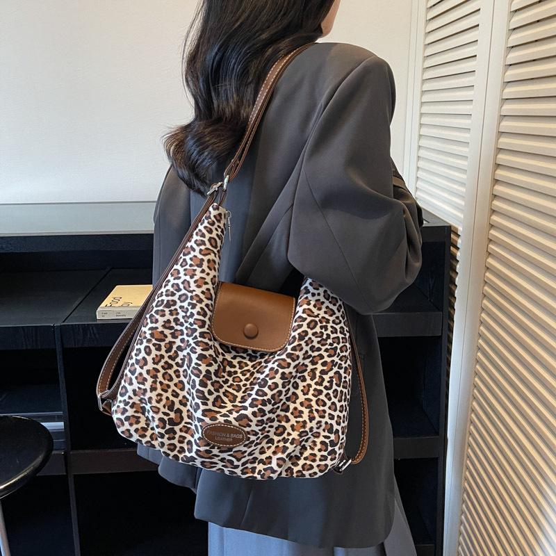 Leopard Print Large Capacity Crossbody & Shoulder Bag for Women - 2025 Leather Suede Tote