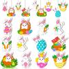 Easter Wooden Ornaments Fashion Happy Bunny Easter Eggs Dwarf Bunny Wooden Pendant