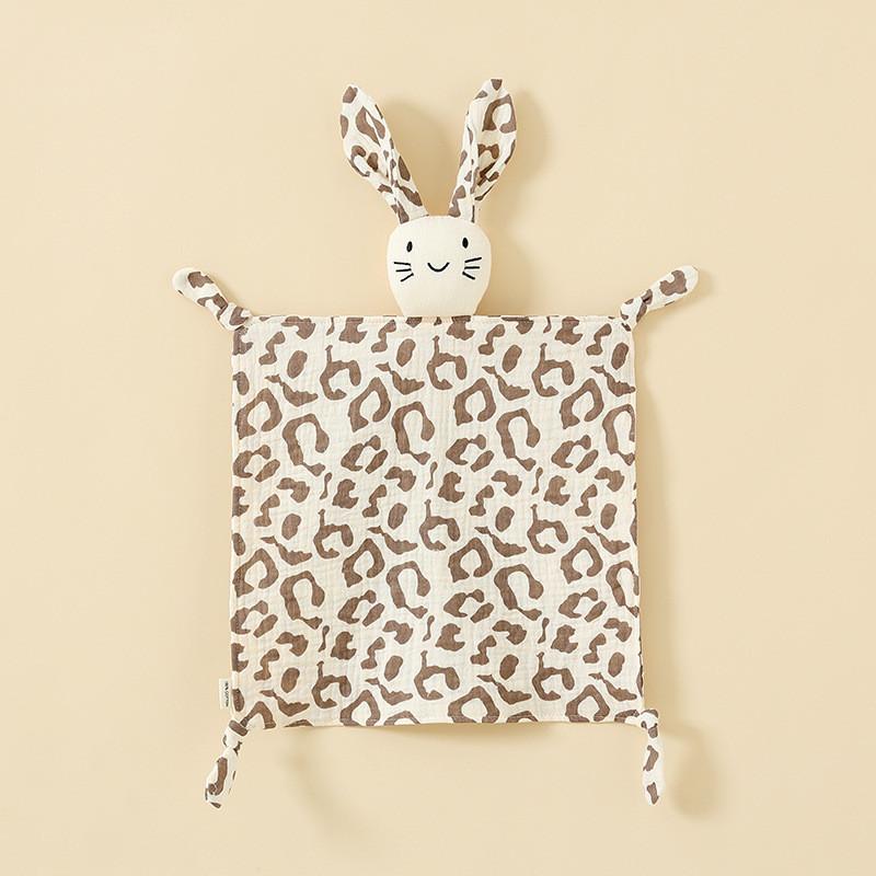 Baby Animal Cotton Swaddle With Plush Rabbit Toy For Sleep And Comfort