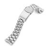 MiLTAT SS221820B060 22mm Endmill Metal Watch Band Bracelet SUS316L Stainless Steel for Mako 2 Ray Brushed Silver V-Clasp