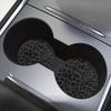 Car Cup Holder Coasters, 2 Pack Universal Auto Anti Slip Ert Coaster with A Finger Notch, Cute Car Assecories for Women - Black Leopard Print