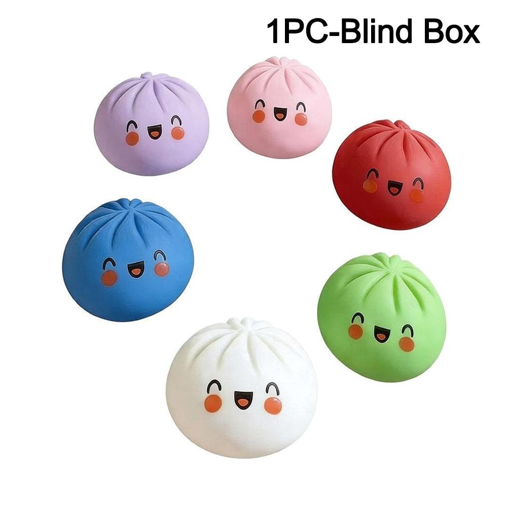 

Rainbow Color Dumplings Squishy Toy with Steamer Soft Squishy Toy Slow Resilience Fidget Squeeze Decompression Dough