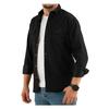 Bombe Yxc Trend Maker Men's Black Slim Fit Tight Fit Cotton Denim Shirt