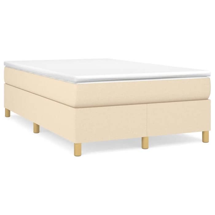 Maison Exclusive - Sommier à lattes de lit avec matelas Crème 120x200 cm Tissu