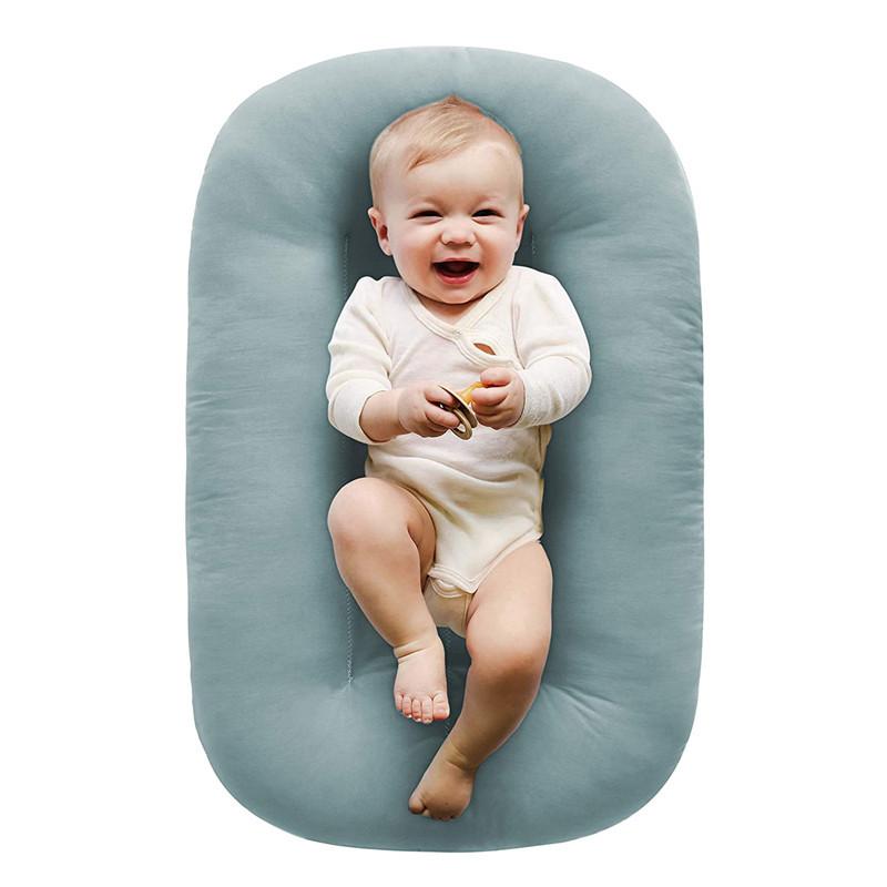 Baby Bassinet Bed Portable Womb Shaped Mattress Removable Washable Cover Infant Sleep Nest Hypoallergenic Microfiber Padding Compact Travel Cot