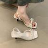 Women High-heeled Sandals 2026 Summer French Elegant Outdoor High Heels Fashion Butterfly-knot Thin Heel Outdoor Ladies Sandals