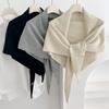100% Wool Big Size Women Knitted Triangle Scarf Winter Thicken Warm Solid Color Designer Shawls Neckerchief Luxury Wrap Bufanda