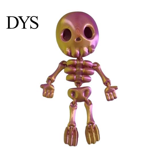 Halloween Desktop Decorations 3D Printed Cute Skeleton Figurine, Articulated Decor, Plastic Figures Ornament with Movable Joints for Home Party Decor