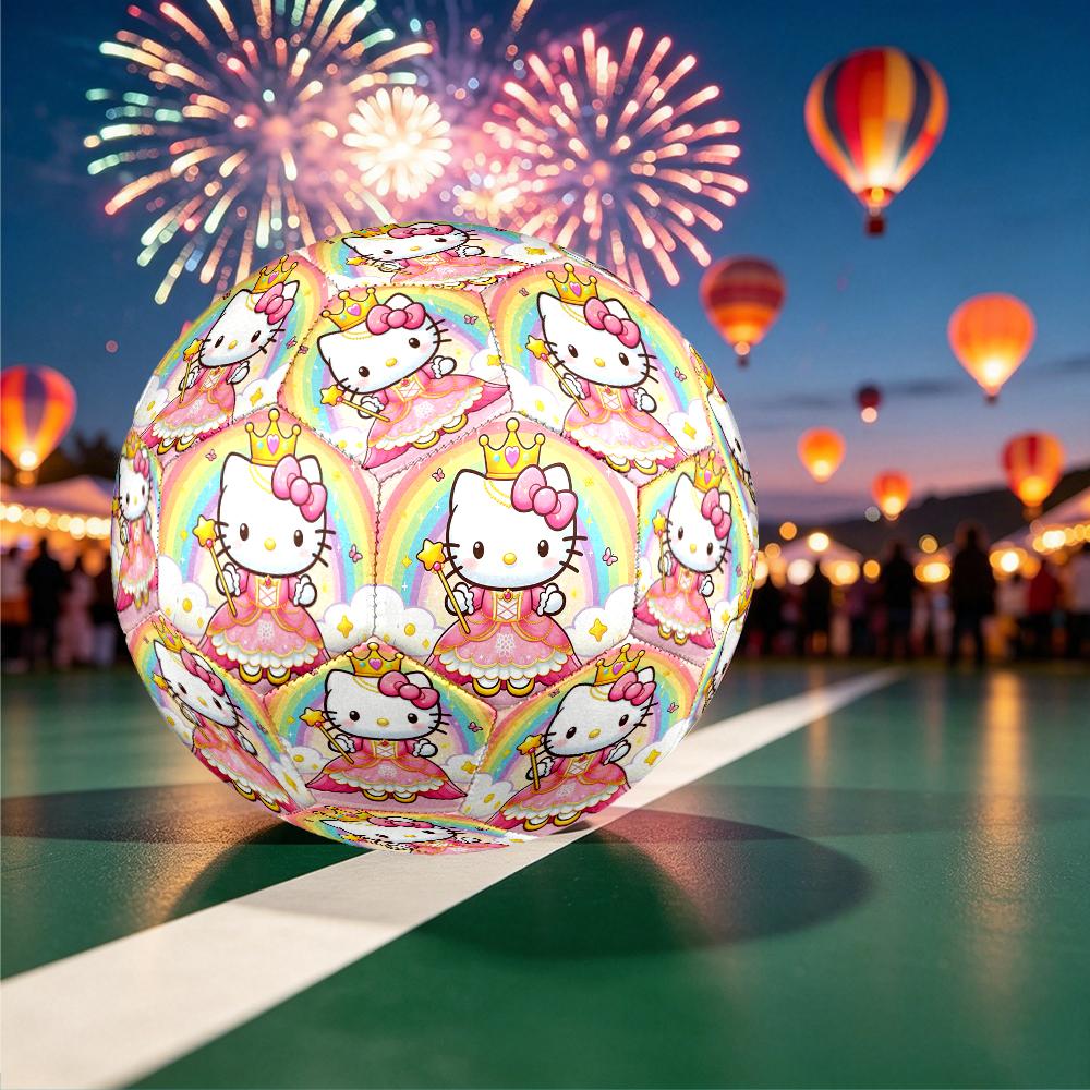 1pc Hello Kitty Pattern Football, Standard Size 5 Soccer Ball Stylish Sport Football for Competition Play and Training