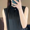 Womens Sleeveless Tank Top With High Neck Acetate Fabric For Office Wear