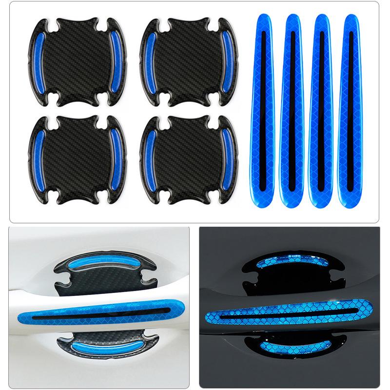 Reflective Carbon Fiber Car Door Handle Protector Strip