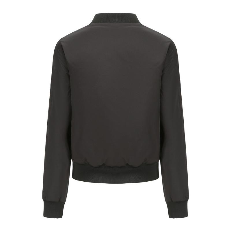 2 kurze Fliegerjacke Damen Frühling und Herbst gefüttert Damenmantel Trend, modische Baumwoll-Bomberjacke