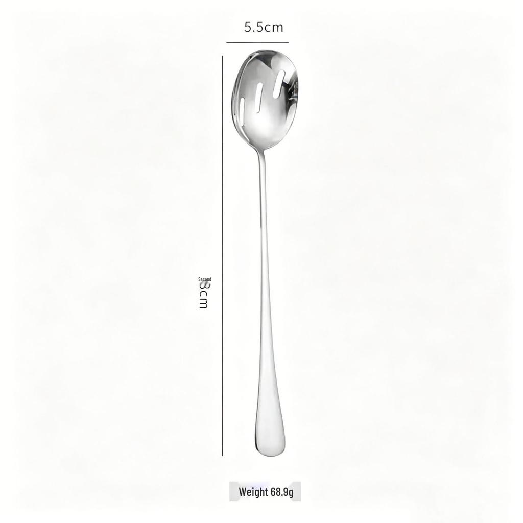 Stainless Steel Buffet Serving Spoon and Fork Set with Long Handles for Canteens and Restaurants