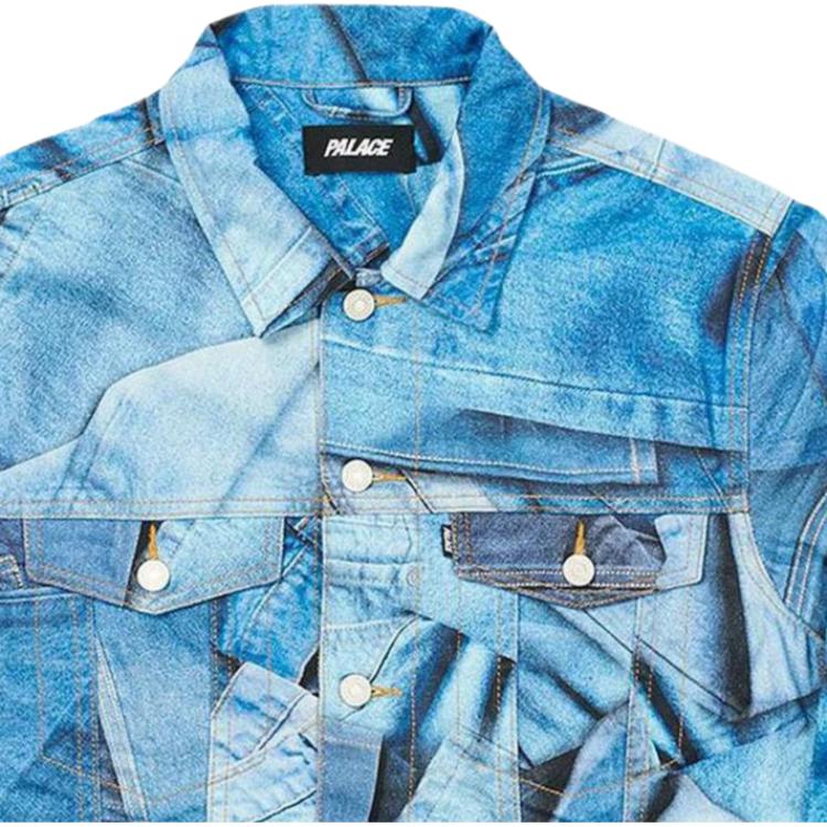 Palace Double Denim Jacket Blue Men Outerwear P19D012