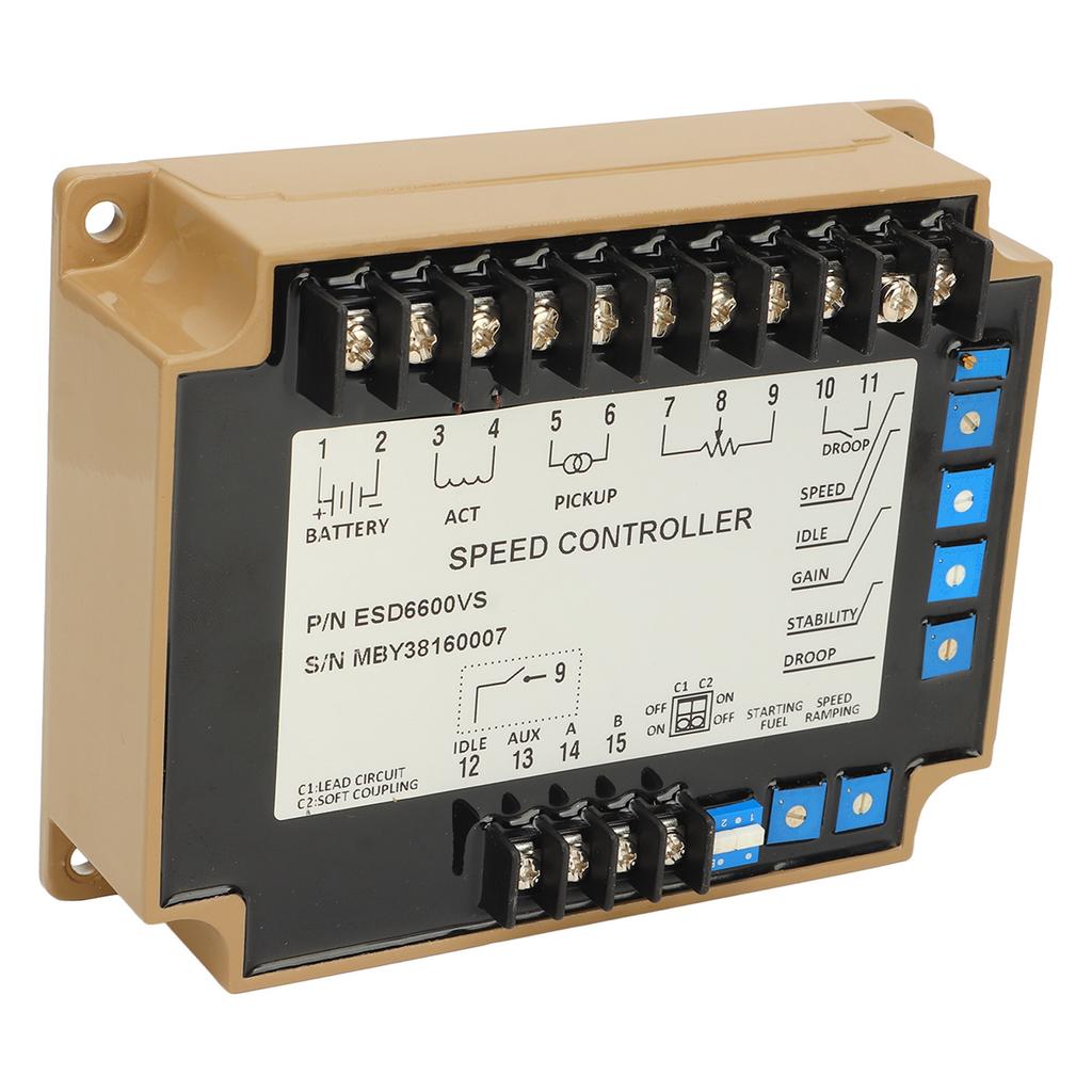 Electronic Speed Governor ESD6600VS Reverse Voltage Protection Generator Engine Speed Controller 12‑24 VDC