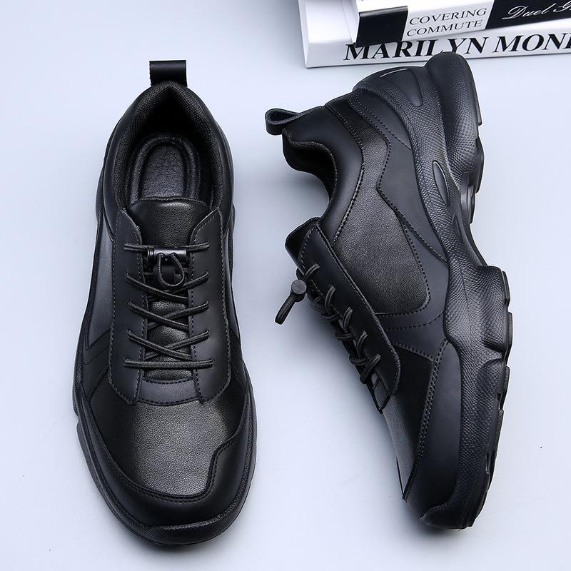 Spring and summer leather walking shoes outdoor sports cross-country running shoes men's hollow breathable casual non-slip hiking shoes