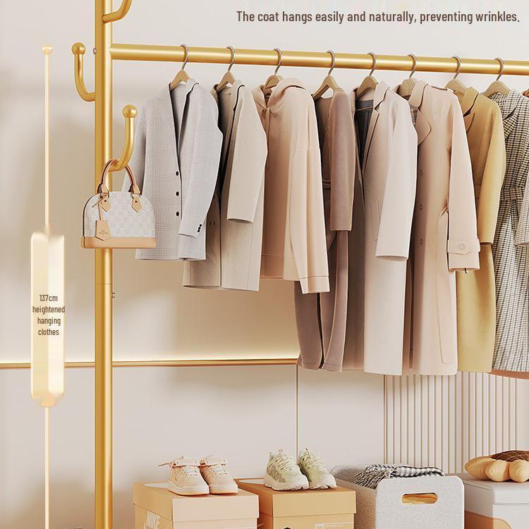 Mobile Floor-Standing Clothes Rack for Bedroom, Balcony, and Dorm – Indoor Hanging and Drying Solution.