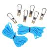 Lock Buckle Rope With Roller Tensioner 2 Roll Cord 6 Hooks Heavy-Duty Umbrella Cord Adjusters Quick Adjust Cam Technology