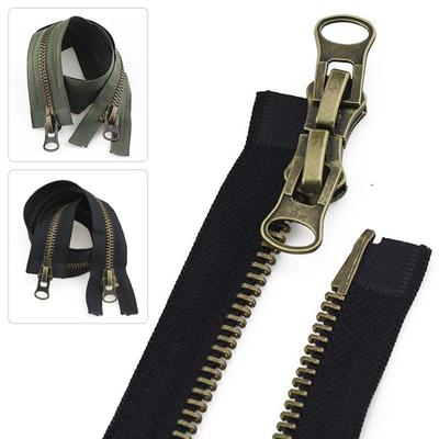 1PC Two-Way Double Slider Long Zip Open Ended Jacket Metal Zipper DIY Sewing Garment Accessories 8#