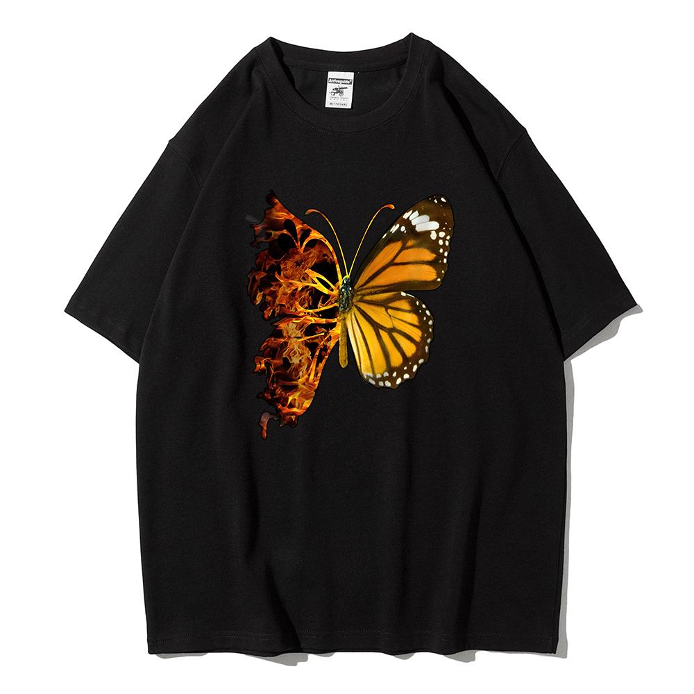 My Heart Is Burning Like This Cotton Woman T-Shirts Sport Comfortable T-Shirts All-Match Hipster Tshirt Breathable Summer Tshirt